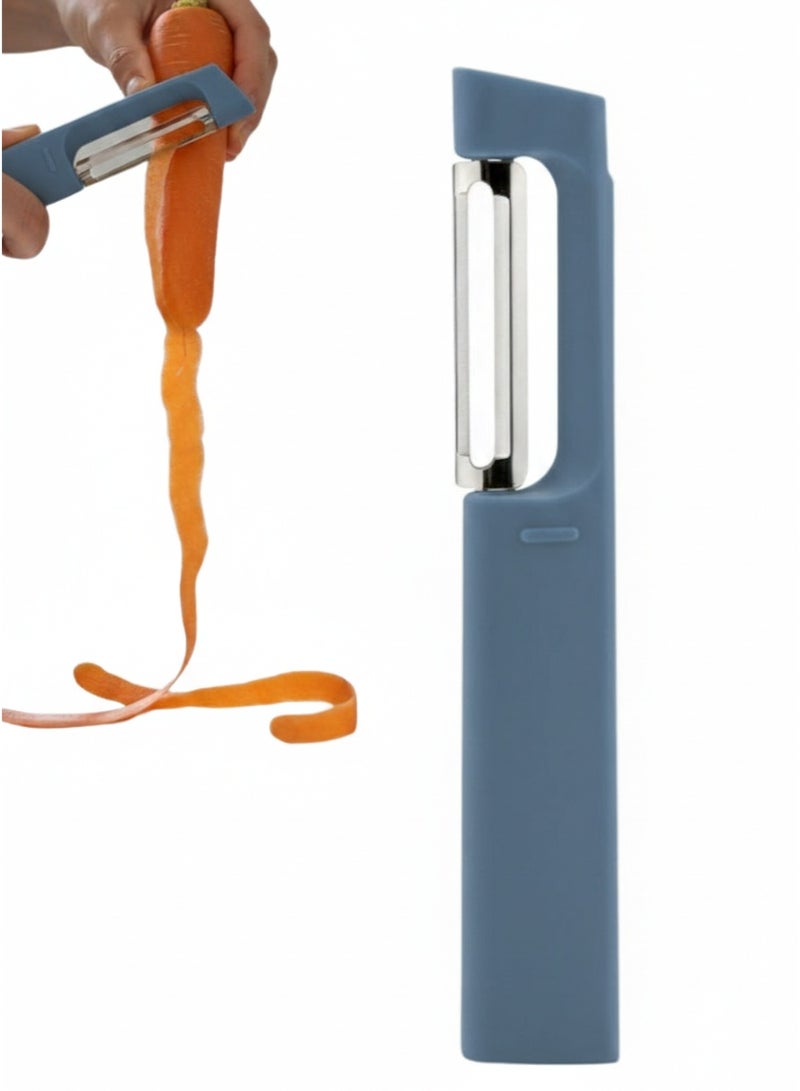 مقشرة خضراوات وفواكه عمودية متعددة الأغراض - تصميم ياباني بقاعدة قائمة بذاتها، شفرة حادة للغاية من الفولاذ المقاوم للصدأ 30CR13، مقبض مريح مانع للانزلاق، مزيل عيون البطاطس مدمج - Image 1